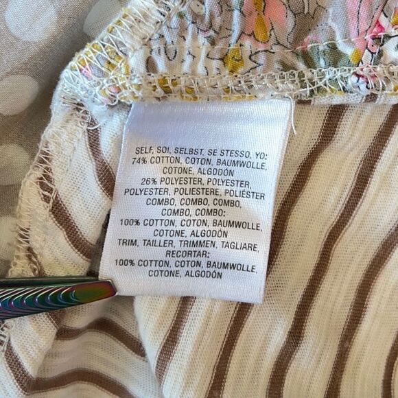 Anthropologie Postmark Top - Small - White/Tan Polka Dots Stripes and Floral - Picture 13 of 13